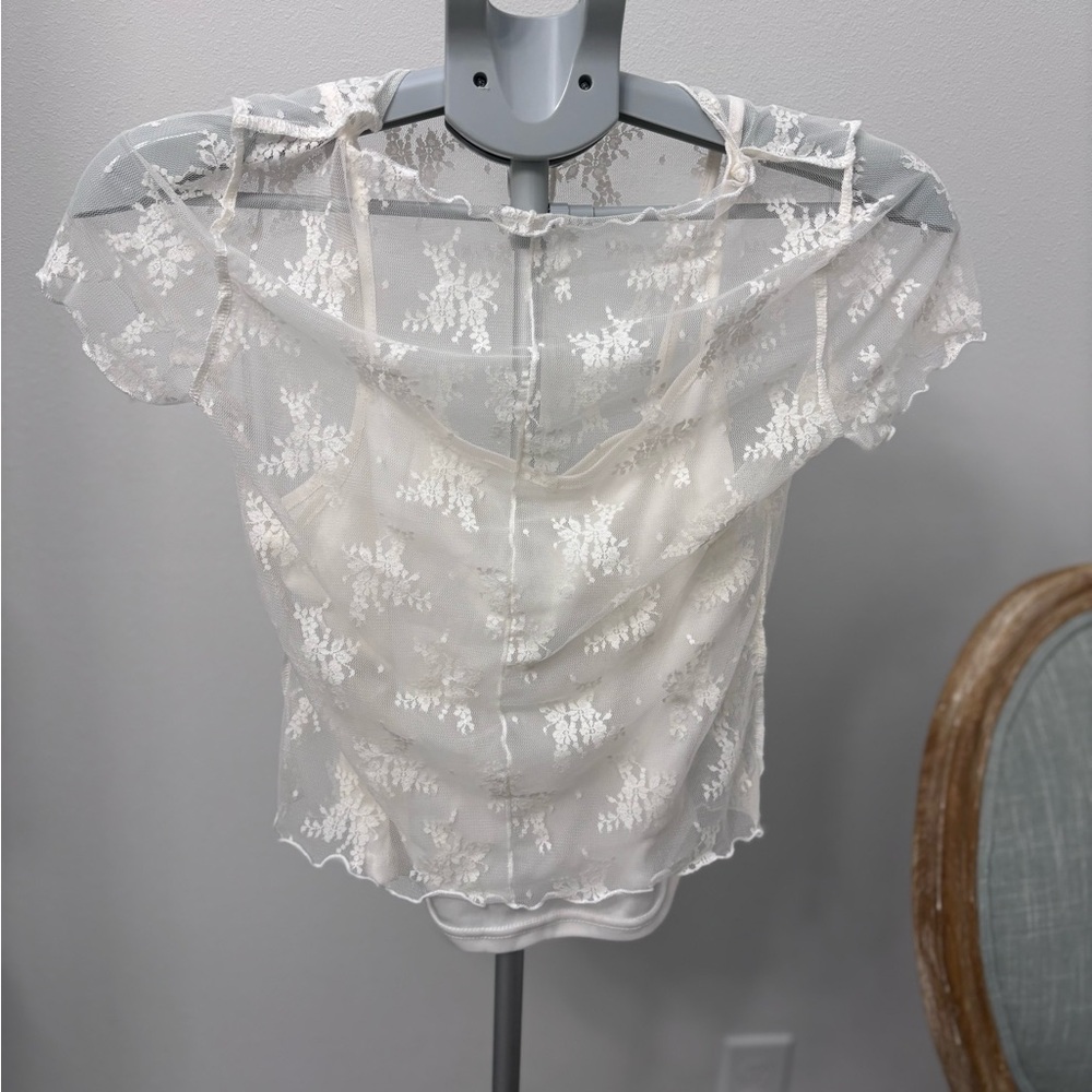 No Comment Lace Short Sleeve Top